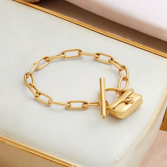 Coach Mini Handbag Charm Chain Link Bracelet - Picture 3 of 4